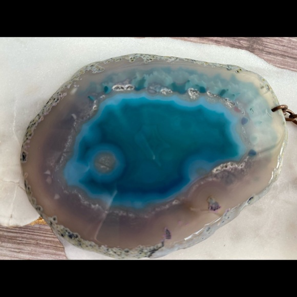 Blue Agate Druzy Keychain - Picture 2 of 4